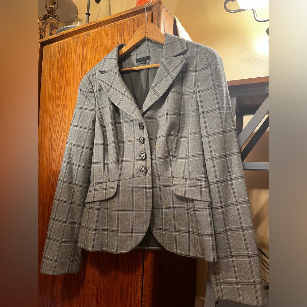 Semantiks Four-Button Plaid Suit Jacket